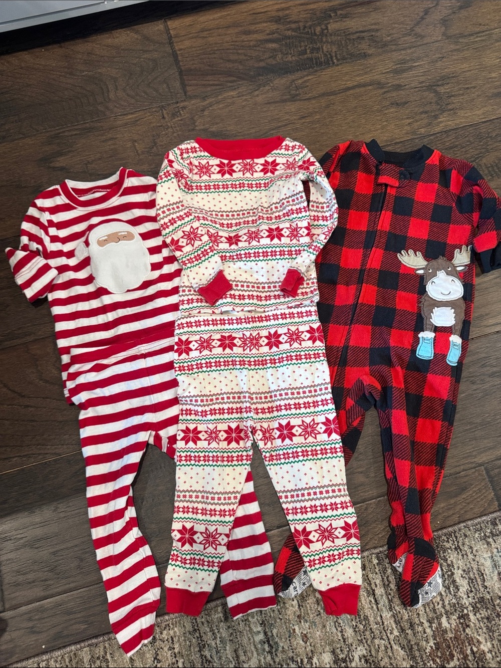 Kids Red & White Holiday christmas Pajamas